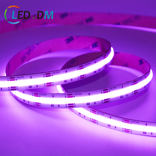 12/24V DC 11/25mm 5m COB LED Strip RGB Remote Control IP20 3-Year Warranty CE ETL ROHS