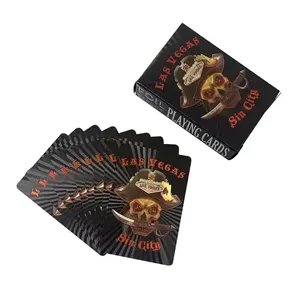 High-quality factory price PVC black poker durable customized silver plated playing cards plastic