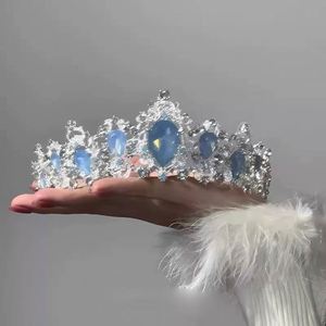 Couronne Tiara Baroque Vintage en Opale et Cristal pour Femme, Accessoire de Coiffure de Mariée, Nouveauté pour Mariage et Fête - Product Image 1