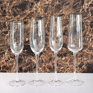 Custom Printed clear CRYSTAL elegant stem flutes champagne glasses with logo from the wedding - Product Image 1
