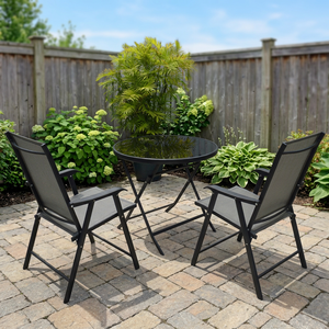 Modern <b>Folding</b> Aluminum Patio Dining <b>Table</b> Set Outdoor <b>Garden</b> Furniture YANGE YG-FTC8001-for Hotels Parties - Product Image 3