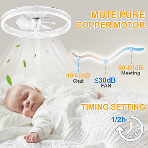 Ventilateur de plafond ultra-fin moderne, design à 7 pales, LED dimmable 3000K-6500K, moteur DC 6 vitesses, télécommande par application - Product Image 5
