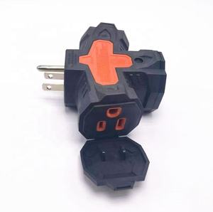 15A Corriente nominal Triple Aplicación industrial Extensor de corriente de pared de PVC de alta resistencia con 3 salidas de tierra Cubierta antipolvo - Product Image 5