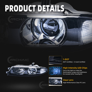 ไฟหน้า LED แบบโบราณสำหรับ R33 Skyline ซีรีส์ 1 และ ซีรีส์ 3 (ไม่ใช่สำหรับ GTR) GTS GTST <span class=keywords><strong>GTT</strong></span> R33 ไฟหน้าแบบ OE รุ่นก่อนปรับโฉม ปี 1993-1996 - Product Image 5
