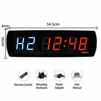Minuteur de fitness LED avec logo personnalisé, grand bouton poussoir, télécommande sans fil, chronomètre compte à rebours pour l'entraînement sportif