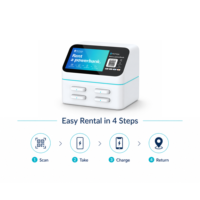 Máquina de Carga Compartida para Escritorio, 4 Ranuras, Gabinete de Carga Portátil con Pantalla Integrada, Solución de Carga Móvil Comercial