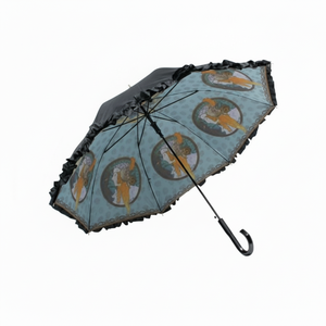 AU-02613 artistico volant Jump ombrello bronzo e rose per la collezione pioggia & sole Mucha - Product Image 1