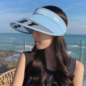 Visera de Sol de Ala Ancha, Color Morado Claro, Poliéster Transpirable, Protección Solar, Sombrero de Playa para Verano, Plegable, Estilo Deportivo - Product Image 4