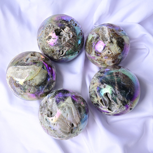 Wholesale Electroplated AB Flash Natural Sphalerite Sphere for Home Desktop Decoration - Product Image 2
