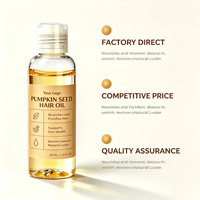 Minyak Kulit Kepala Biji Labu Private Label 60ml Serum Bernutrisi Cold Pressed untuk Akar Rambut yang Terlihat Lebih Tebal OEM Grosir Massal