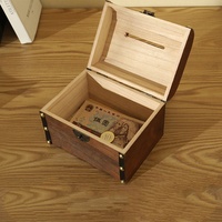 Tirelire rustique en bois pour enfants, coffre au trésor en bois avec serrure, boîte à économies vintage en bois, vente en gros d'usine