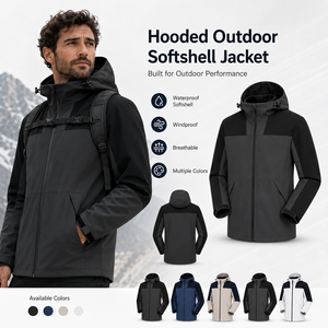 Business Gift Mens Windbreaker Custom Logo Waterproof Hooded <b>Coat</b> For Events Resorts And Staff Windbreaker Jacket - Product Image 1