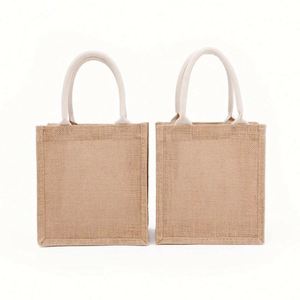 Design Promoting Eco-friendly Large-sized Women's Laminated Jute Beach Bags Jute Shopping Bags and Reusable Jute Bags - Product Image 5