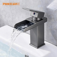 Mitigeur thermostatique monocommande moderne en acier inoxydable noir pour lavabo, avec cartouche céramique, pour eau chaude/froide
