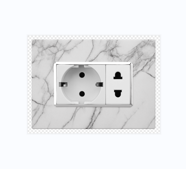 Italian Standard 72mm 16A Wall Dual Euro-American Socket With 10 Years Warranty