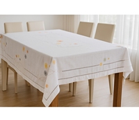 Nappe en lin Sunny Bloom |   Linge de table réutilisable 100 % lin naturel de qualité supérieure, écologique, motif floral éclatant