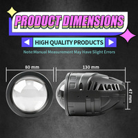 Phares de voiture à LED les plus vendus, projecteur monocoupe, blanc-jaune bicolore, intelligent, haute puissance, laser 3 pouces 90W