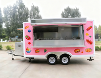 Remorque de cuisine mobile DOT de 15 pieds, rose, pour hot-dogs, chariot de cuisine, camion de nourriture, machine à crème glacée, machine à café, remorque de nourriture