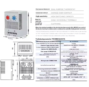 Termostato Dual <span class=keywords><strong>Mibo</strong></span> ZR 011, Controlador de Temperatura Mecánico de 0-60°C para Control de Calefacción y Refrigeración de Gabinetes - Product Image 5