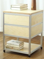 Meuble d'appoint en profilé aluminium, table d'appoint de canapé, armoire de rangement multifonctionnelle et mobile en panneau marin, vitrine