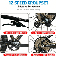 Bicicleta de Montaña FLM GALAXY de Aluminio, 29/27.5, 12 Velocidades, Frenos Hidráulicos, Horquilla de Aire, Neumáticos CST, Todoterreno, Bicicleta Montana