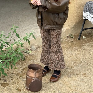 <span class=keywords><strong>Pantaloni</strong></span> Invernali Chengle25 <span class=keywords><strong>per</strong></span> Bambine, Stile Coreano, Spessi, con Stampa Leopardata, in Misto Cotone, <span class=keywords><strong>Eleganti</strong></span> a Vita Alta e Gamba Larga - Product Image 2