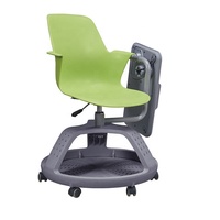 Chaise d'étude, chaise de formation avec tablette d'écriture, chaise d'école en plastique avec tablette