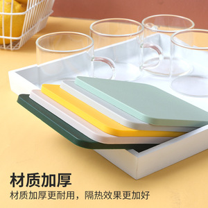 Silicone Coaster Square Food Grade Anti Scalding Mat For <b>Desk</b> <b>Table</b> Use Multi Color Available - Product Image 2
