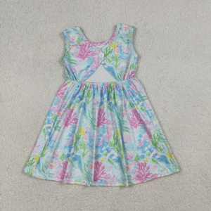 Vestido de Verano RTS Boutique con Volantes y Lazos de Algodón con Diseño de Concha de Vieira para Niñas Pequeñas, Estilo Princesa, Ropa para Hermanas al por Mayor - Product Image 2