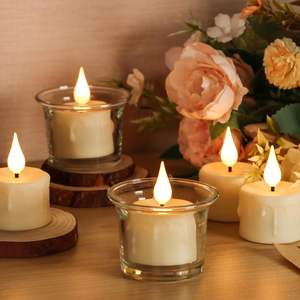2024 candele morbide luci da tè a fiamma 3D con Timer remoto senza fiamma luci da tè a LED 6 pz/set USB ricaricabili candele LED - Product Image 4