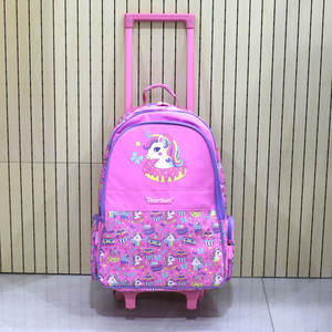 Fournitures scolaires en gros Mochila fille sac à dos enfants chariot sac d'école avec roues et poignée chariot sac à dos - Product Image 3