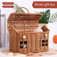 Panier décoratif pour le Nouvel An, idéal pour ranger les cadeaux de Noël, panier tissé pour biscuits, noix et bonbons