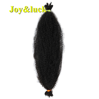 Grosir kualitas tinggi Crochet kepang warna-warni Afro Kinky Curl pirang hitam dilipat rambut gimbal ekstensi
