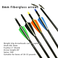 30/31.5 pouces Tir À L'arc Flèche En Fiber De Verre 8mm Arbre Ciblant Flèches Pour Composé Recurve Arc flèches de Tir
