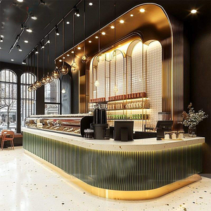 Espositore compatto in legno per caffetteria, panetteria, negozio di <span class=keywords><strong>alimentari</strong></span>, scaffalatura regolabile per vendita al dettaglio, facile da montare e spedire - Product Image 2