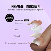 Lot de 30 faux ongles en gel souple réutilisables, courts, carrés, avec dégradé, pour salon de manucure, à presser, avec colle