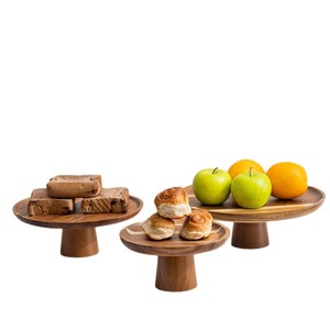 Acacia Wood Tiered Serving Tray 3-Tier Dessert Display <b>Rack</b> For Home Coffee Tea Party - Product Image 5