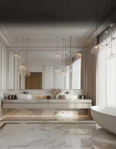 Mueble de Baño de Diseño Personalizado de Alta Gama Estilo Hotel de Lujo Francés con Espejo Inteligente - Product Image 2