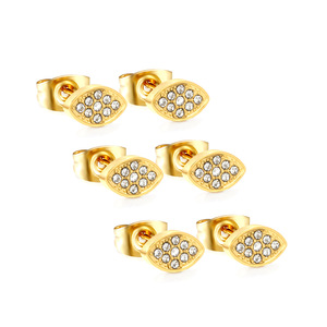 ต่างหูสแตนเลสไมโครไดมอนด์ทรงสี่เหลี่ยมสำหรับผู้หญิงของขวัญเครื่องประดับการออกแบบทางเรขาคณิตขนาดเล็กประณีตสไตล์ยุโรป - Product Image 4