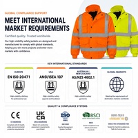 Veste de travail imperméable et chaude rembourrée en Oxford 300D, haute visibilité, pour la construction, les mines, vêtements de travail réfléchissants, veste de sécurité