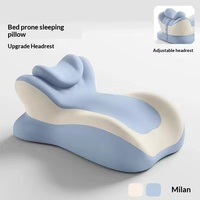 Oreiller multifonctionnel pour dormir sur le ventre, appui-tête réglable, en fibre de polyester, pour lit, lecture et téléphone