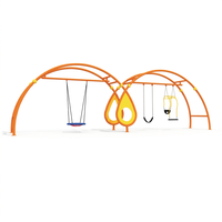 Ensemble de balançoires d'extérieur multi-types pour enfants, arche goutte d'eau orange, équipement de balançoire commercial pour aire de jeux, parc de trampolines, école