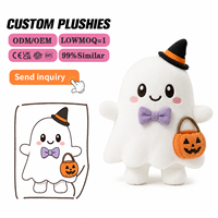 Fabricant de jouets en peluche fantômes d'Halloween sur mesure, OEM, poupée en peluche personnalisée, conception de peluche sur mesure, faible MOQ, service de personnalisation