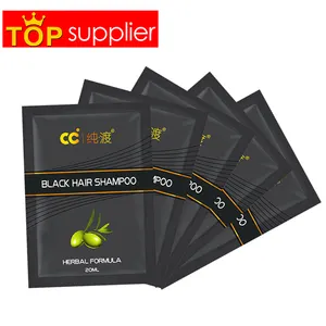 Fábrica OEM Personalizar Sua Embalagem Hair Dye Shampoo Sachet TOTALMENTE Rápido Black Hair Dye