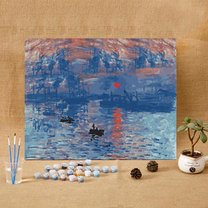 <span class=keywords><strong>Peinture</strong></span> à l'huile numérique personnalisable style <span class=keywords><strong>Monet</strong></span>, <span class=keywords><strong>paysage</strong></span> peint à la main pour la décoration intérieure - Product Image 3