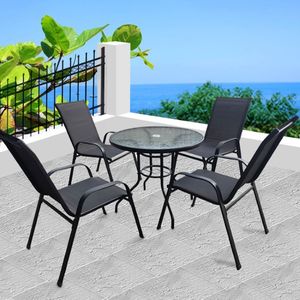 Ngoài trời KD nước sóng kết thúc với kính cường lực hàng đầu ngoài trời Bistro bảng và ngoài trời Vườn không thấm nước KD Ghế bộ - Product Image 6