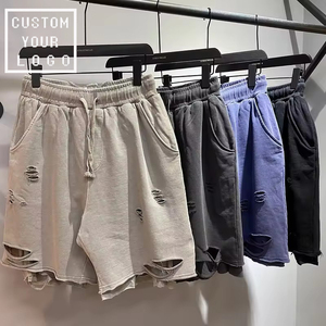 Nuevo Diseño de Moda Masculina: <span class=keywords><strong>Shorts</strong></span> Desgastados con Estilo, <span class=keywords><strong>Shorts</strong></span> Personalizados de Doble Capa para <span class=keywords><strong>Hombre</strong></span>, Corte con Borde Crudo - Product Image 3