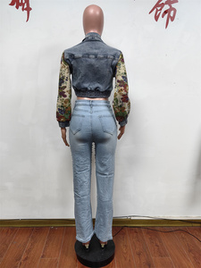 Fashion Design <strong>Stretch</strong> Slim-fit Print Casual Short <strong>Denim</strong> Coats Demin Jacket Woman <strong>Denim</strong> Top - Product Image 4