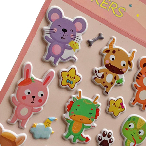 Tùy Chỉnh Kawaii Puffy Phim Hoạt Hình Trẻ Em Thiết Kế Không Thấm Nước Mềm Bong Bóng Puffy Dán Cho Vui - Product Image 4