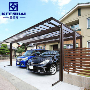 Abri de voiture préfabriqué de luxe 6x3m, <span class=keywords><strong>2</strong></span> poteaux, imperméable, en aluminium, porte japonaise, toit à pente simple - Product Image 4